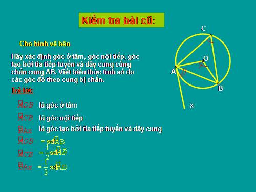 Chương III. §5. Góc có đỉnh ở bên trong đường tròn. Góc có đỉnh ở bên ngoài đường tròn