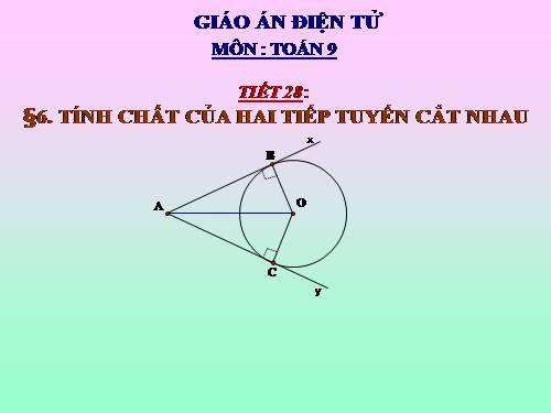 Chương II. §6. Tính chất của hai tiếp tuyến cắt nhau