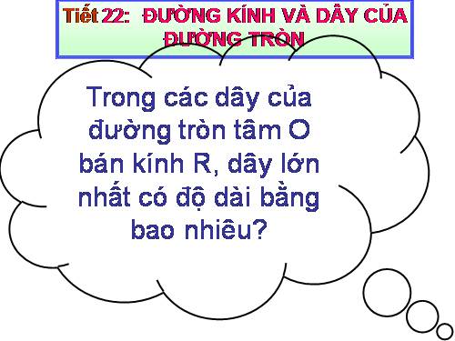 Chương II. §2. Đường kính và dây của đường tròn