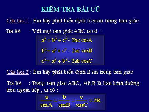 Ôn tập Chương I. Hệ thức lượng trong tam giác vuông