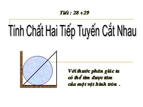 Chương II. §6. Tính chất của hai tiếp tuyến cắt nhau