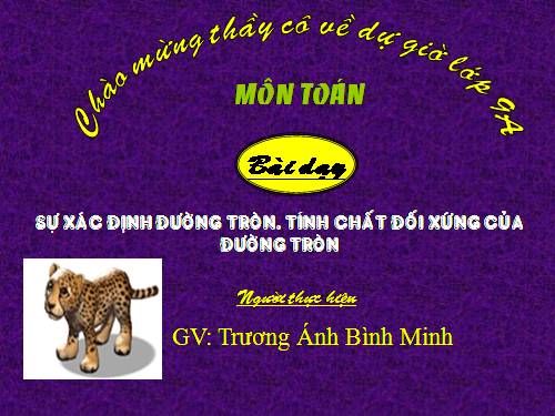 Chương II. §1. Sự xác định đường tròn. Tính chất đối xứng của đường tròn