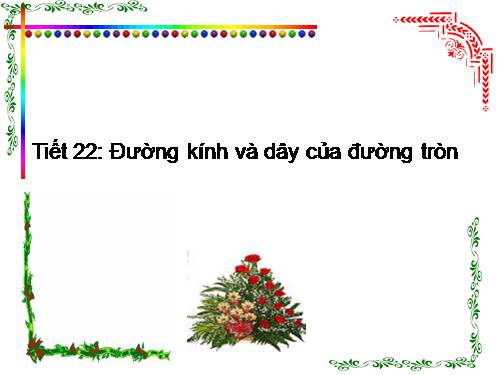 Chương II. §2. Đường kính và dây của đường tròn