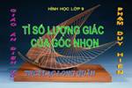 Chương I. §2. Tỉ số lượng giác của góc nhọn