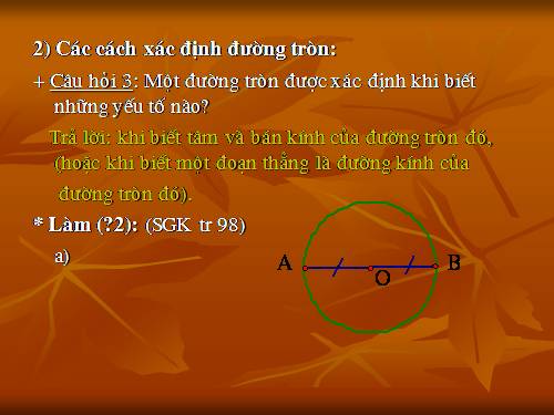 Chương II. §1. Sự xác định đường tròn. Tính chất đối xứng của đường tròn