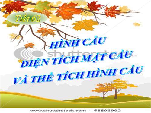 Chương IV. §3. Hình cầu - Diện tích mặt cầu và thể tích hình cầu