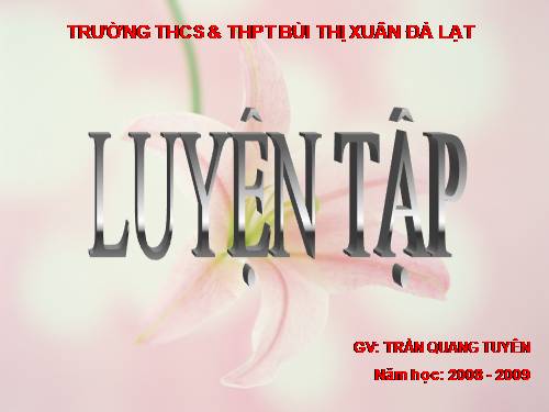 Các bài Luyện tập