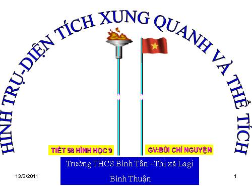 Chương IV. §1. Hình trụ - Diện tích xung quanh và thể tích của hình trụ