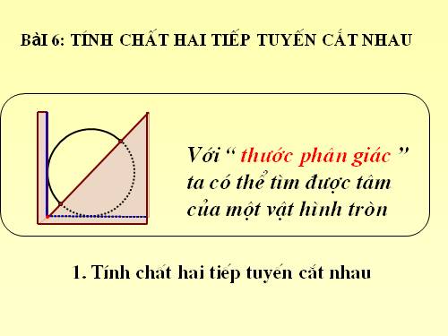 Chương II. §6. Tính chất của hai tiếp tuyến cắt nhau