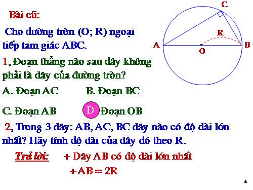 Chương II. §2. Đường kính và dây của đường tròn