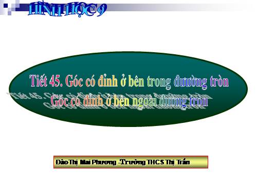 Chương III. §5. Góc có đỉnh ở bên trong đường tròn. Góc có đỉnh ở bên ngoài đường tròn