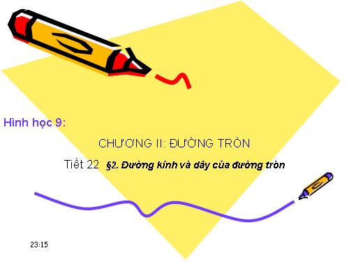 Chương II. §2. Đường kính và dây của đường tròn
