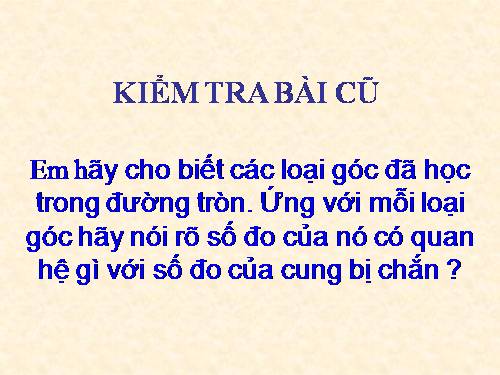 Chương III. §5. Góc có đỉnh ở bên trong đường tròn. Góc có đỉnh ở bên ngoài đường tròn