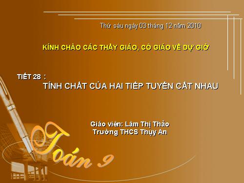 Chương II. §6. Tính chất của hai tiếp tuyến cắt nhau