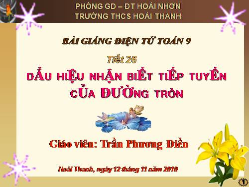 Chương II. §5. Dấu hiệu nhận biết tiếp tuyến của đường tròn