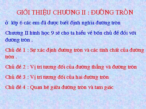 Chương II. §1. Sự xác định đường tròn. Tính chất đối xứng của đường tròn