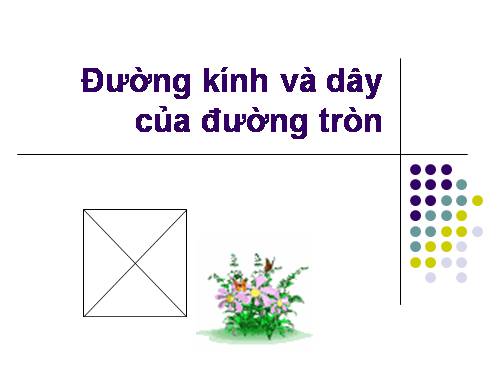 Chương II. §2. Đường kính và dây của đường tròn