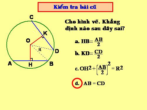 Chương II. §3. Liên hệ giữa dây và khoảng cách từ tâm đến dây