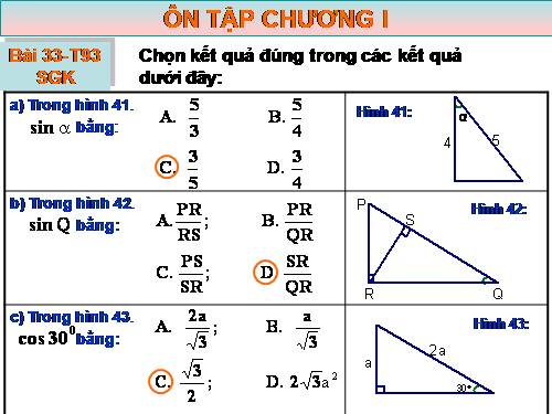 Ôn tập Chương I. Hệ thức lượng trong tam giác vuông