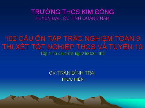 300 BÀI TẬP TRẮC NGHIỆM TOÁN 8- 9- 2010