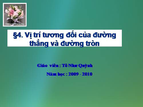 Chương II. §4. Vị trí tương đối của đường thẳng và đường tròn