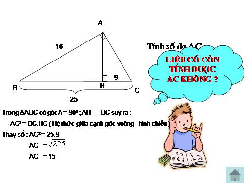 Chương I. §1. Một số hệ thức về cạnh và đường cao trong tam giác vuông