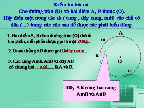 Chương III. §2. Liên hệ giữa cung và dây