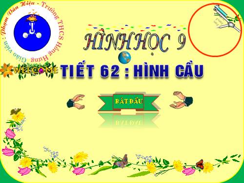 Chương IV. §3. Hình cầu - Diện tích mặt cầu và thể tích hình cầu