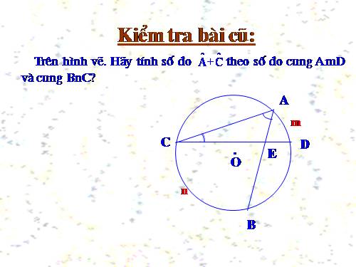 Chương III. §5. Góc có đỉnh ở bên trong đường tròn. Góc có đỉnh ở bên ngoài đường tròn