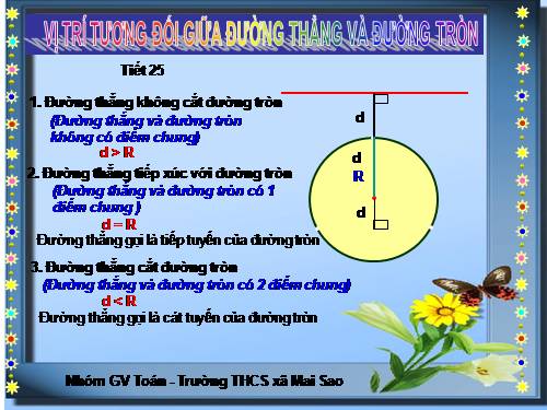 Chương II. §4. Vị trí tương đối của đường thẳng và đường tròn