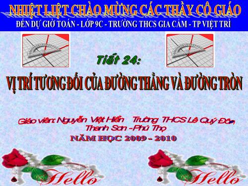 Chương II. §4. Vị trí tương đối của đường thẳng và đường tròn