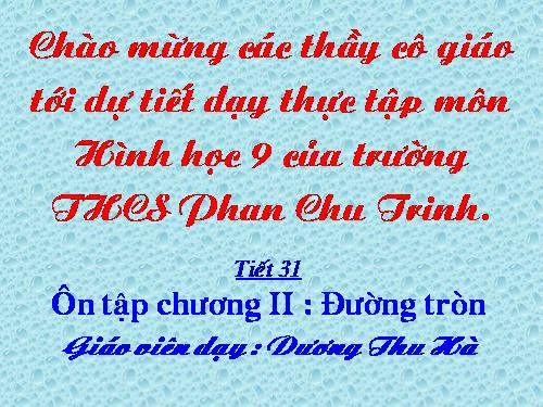 Ôn tập Chương II. Đường tròn