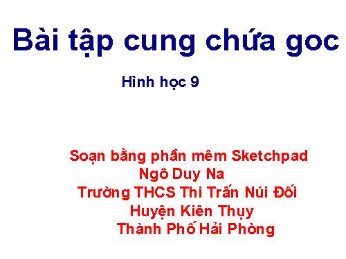 Bài tập Quỹ tích cung chứa góc