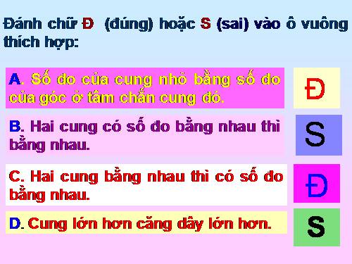 Chương III. §2. Liên hệ giữa cung và dây