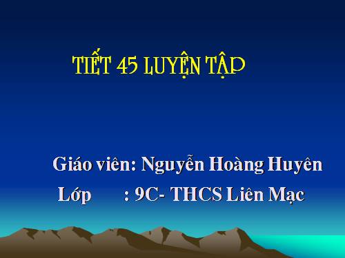 Các bài Luyện tập