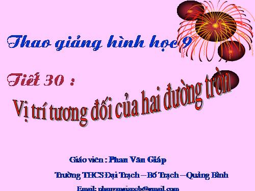 Chương II. §7-8. Vị trí tương đối của hai đường tròn