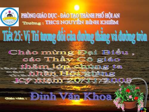 Chương II. §4. Vị trí tương đối của đường thẳng và đường tròn