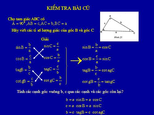 Chương I. §4. Một số hệ thức về cạnh và góc trong tam giác vuông