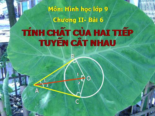 Chương II. §6. Tính chất của hai tiếp tuyến cắt nhau