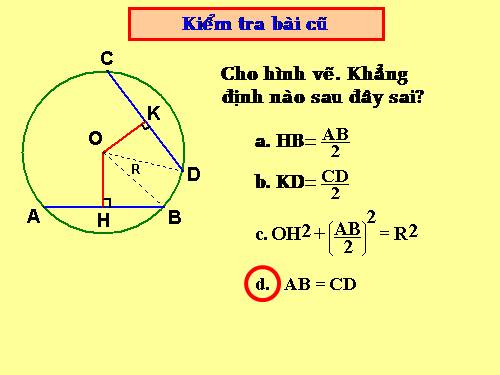 Chương II. §3. Liên hệ giữa dây và khoảng cách từ tâm đến dây