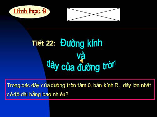 Chương II. §2. Đường kính và dây của đường tròn