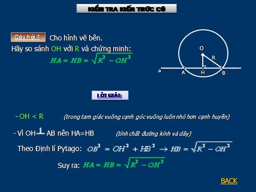 Chương II. §4. Vị trí tương đối của đường thẳng và đường tròn