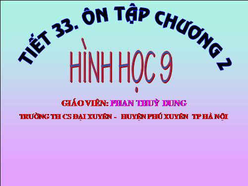 Ôn tập Chương II. Đường tròn