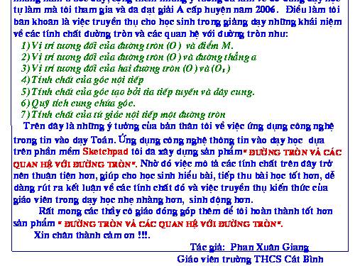 Duong tron va cac quan he voi duong tron