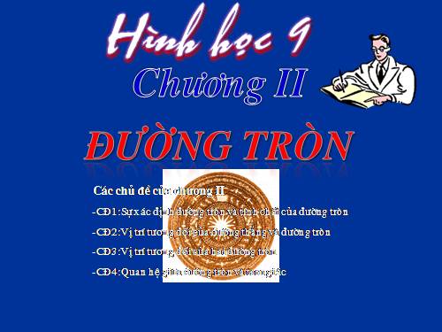 Chương II. §1. Sự xác định đường tròn. Tính chất đối xứng của đường tròn