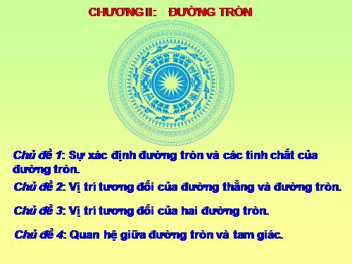 Chương II. §1. Sự xác định đường tròn. Tính chất đối xứng của đường tròn