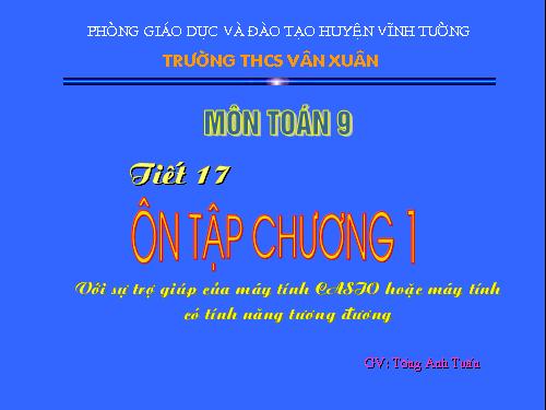 Ôn tập Chương I. Hệ thức lượng trong tam giác vuông