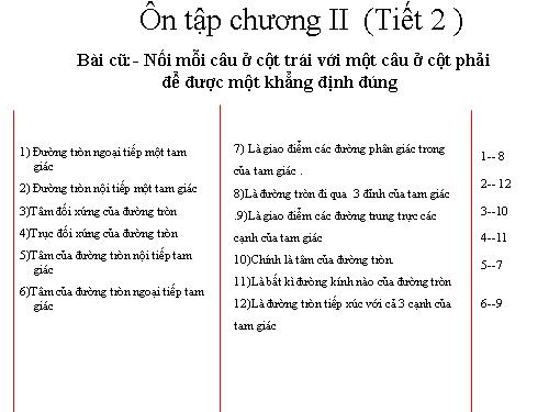 Ôn tập Chương II. Đường tròn