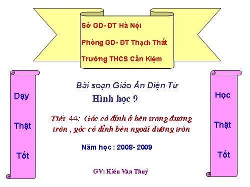 Chương III. §5. Góc có đỉnh ở bên trong đường tròn. Góc có đỉnh ở bên ngoài đường tròn