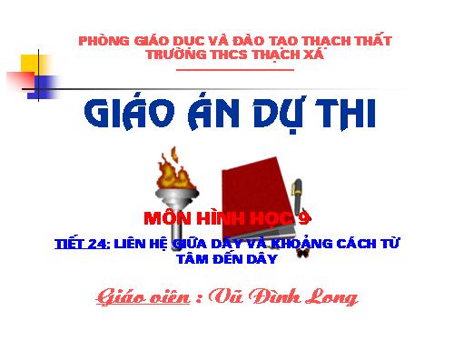 Chương II. §3. Liên hệ giữa dây và khoảng cách từ tâm đến dây